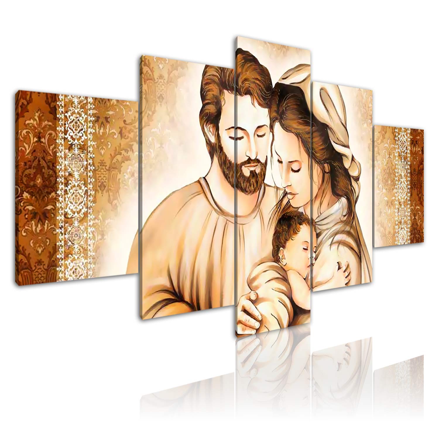 Quadro 30x25 Sacra Famiglia stampa su legno